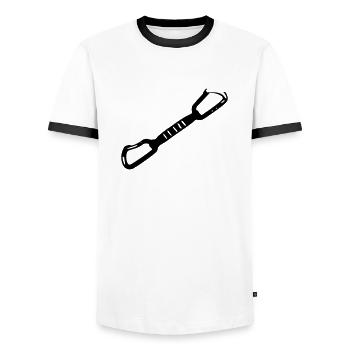 express loop - Men's Ringer Shirt - white/black - Front - AI Model Female 172 light (172cm) & AI Model Male 178 dark (178cm)