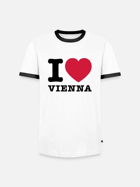 J'aime Vienne 2 - T-shirt contrasté Homme - blanc/noir