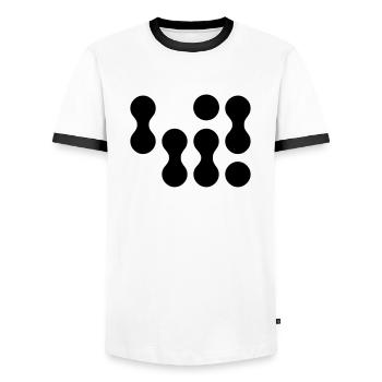 42 (weißer Text) EPS - Männer Kontrast-T-Shirt - Weiß/Schwarz - Vorne - AI Model Female 172 light (172cm) & AI Model Male 178 dark (178cm)