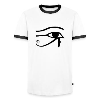 eye of horus eye of the horus ancient egypt - Men's Ringer Shirt - white/black - Front - AI Model Female 172 light (172cm) & AI Model Male 178 dark (178cm)