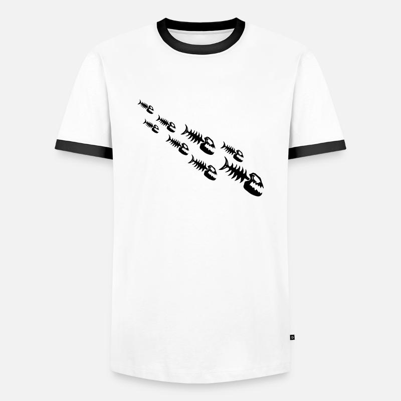 Fish Bone Monsters - Men's Ringer Shirt - white/black