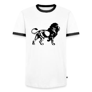 lion - Männer Kontrast-T-Shirt - Weiß/Schwarz - Vorne - AI Model Female 172 light (172cm) & AI Model Male 178 dark (178cm)