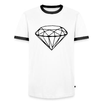 Diamant - T-shirt contrasté Homme - blanc/noir - Devant - AI Model Female 172 light (172cm) & AI Model Male 178 dark (178cm)