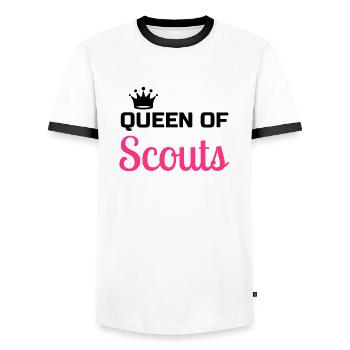 scout / scouting / scoutisme / guide - T-shirt contrasté Homme - blanc/noir - Devant - AI Model Female 172 light (172cm) & AI Model Male 178 dark (178cm)