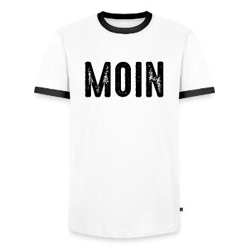 MOIN - T-shirt contrasté Homme - blanc/noir - Devant - AI Model Female 172 light (172cm) & AI Model Male 178 dark (178cm)