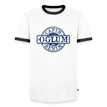 Canim Oglum Benim - Männer Kontrast-T-Shirt - Weiß/Schwarz - Vorne - AI Model Female 172 light (172cm) & AI Model Male 178 dark (178cm)