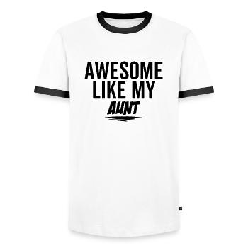 Großartig wie meine Tante - Männer Kontrast-T-Shirt - Weiß/Schwarz - Vorne - AI Model Female 172 light (172cm) & AI Model Male 178 dark (178cm)