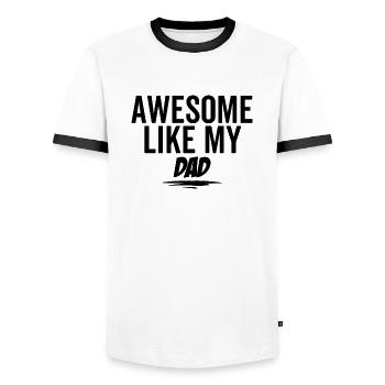 Awesome Like My Dad - Men's Ringer Shirt - white/black - Front - AI Model Female 172 light (172cm) & AI Model Male 178 dark (178cm)