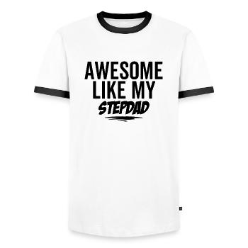 Awesome Like My Stepdad - Men's Ringer Shirt - white/black - Front - AI Model Female 172 light (172cm) & AI Model Male 178 dark (178cm)