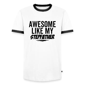 Awesome Like My Stepfather - Men's Ringer Shirt - white/black - Front - AI Model Female 172 light (172cm) & AI Model Male 178 dark (178cm)