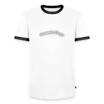 Summer Days Print - Männer Kontrast-T-Shirt - Weiß/Schwarz - Vorne - AI Model Female 172 light (172cm) & AI Model Male 178 dark (178cm)