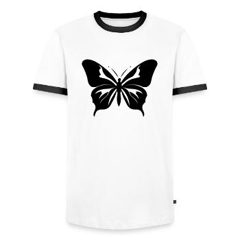 Papillon - T-shirt contrasté Homme - blanc/noir - Devant - AI Model Female 172 light (172cm) & AI Model Male 178 dark (178cm)