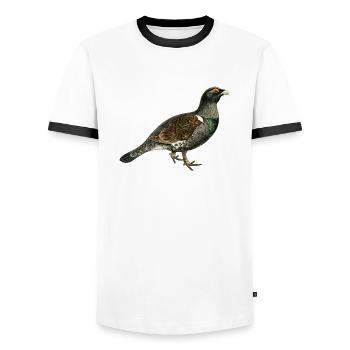 Bird forest animal - Men's Ringer Shirt - white/black - Front - AI Model Female 172 light (172cm) & AI Model Male 178 dark (178cm)
