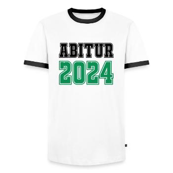 abitur 2024 - Männer Kontrast-T-Shirt - Weiß/Schwarz - Vorne - AI Model Female 172 light (172cm) & AI Model Male 178 dark (178cm)