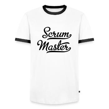 Scrum Master - T-shirt contrasté Homme - blanc/noir - Devant - AI Model Female 172 light (172cm) & AI Model Male 178 dark (178cm)