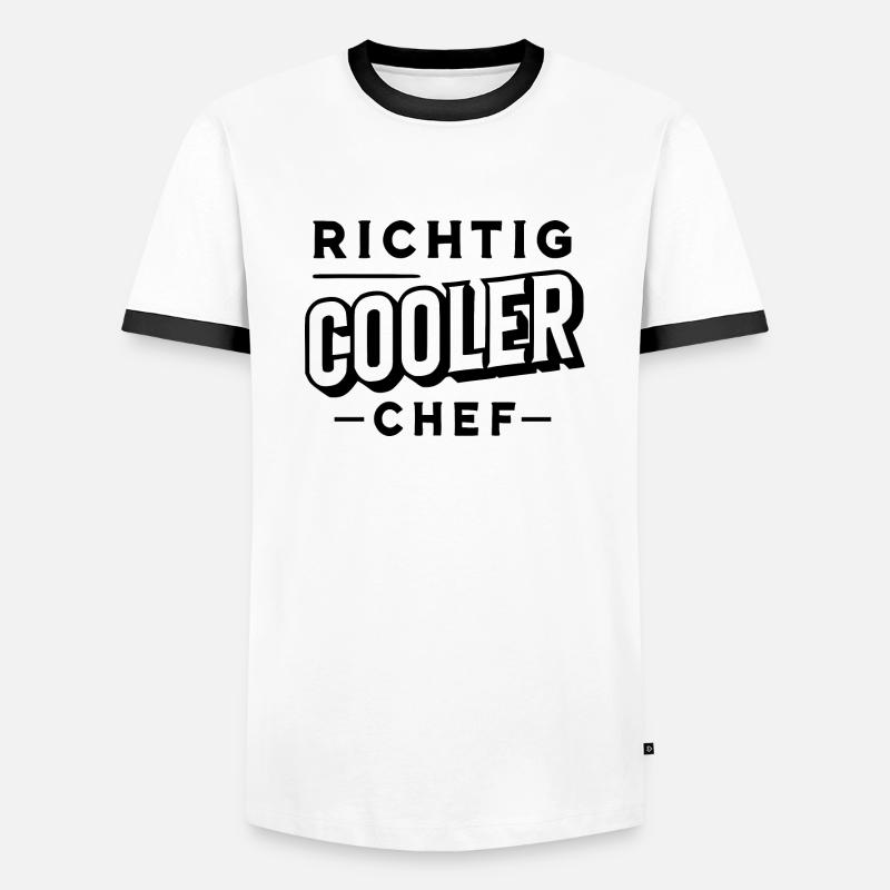 Richtig cooler Chef - Männer Kontrast-T-Shirt - Weiß/Schwarz
