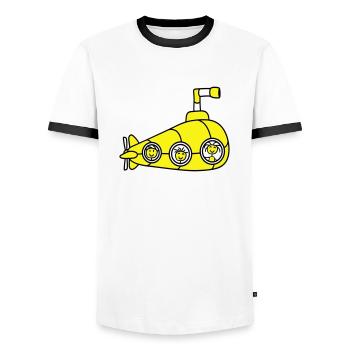 Lustige 3 U-Boot Crew Team Drei Freunde Matrosen - Männer Kontrast-T-Shirt - Weiß/Schwarz - Vorne - AI Model Female 172 light (172cm) & AI Model Male 178 dark (178cm)