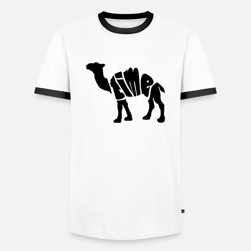 Time Kamel Geschenkidee/Motiv - Männer Kontrast-T-Shirt - Weiß/Schwarz