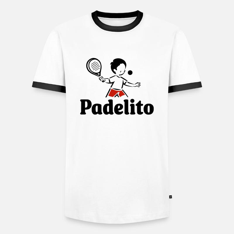 Padelito 3 - Männer Kontrast-T-Shirt - Weiß/Schwarz