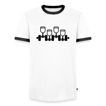 engine_2 - T-shirt contrasté Homme - blanc/noir - Devant - AI Model Female 172 light (172cm) & AI Model Male 178 dark (178cm)