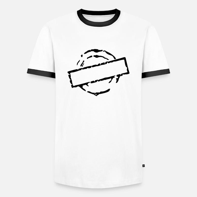 stempel_vec_1 de - Männer Kontrast-T-Shirt - Weiß/Schwarz