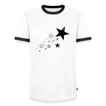 Sterne 1 - Männer Kontrast-T-Shirt - Weiß/Schwarz - Vorne - AI Model Female 172 light (172cm) & AI Model Male 178 dark (178cm)