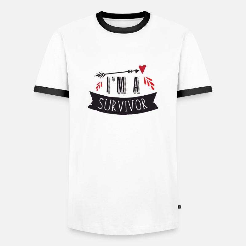 Ich bin ein Überlebender - Männer Kontrast-T-Shirt - Weiß/Schwarz