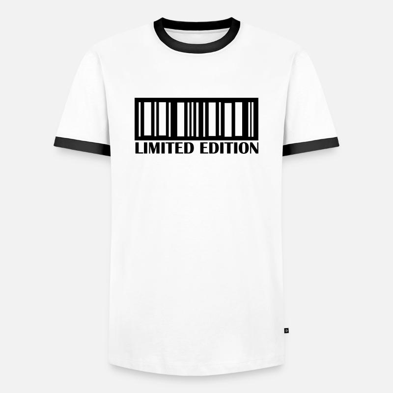 barcode limited edition - Männer Kontrast-T-Shirt - Weiß/Schwarz