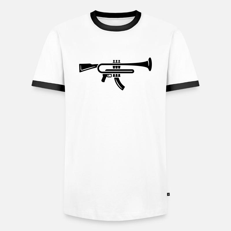 Trompeten Gewehr - Männer Kontrast-T-Shirt - Weiß/Schwarz