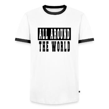 plein air génial différents amusement de voyage drôle - T-shirt contrasté Homme - blanc/noir - Devant - AI Model Female 172 light (172cm) & AI Model Male 178 dark (178cm)