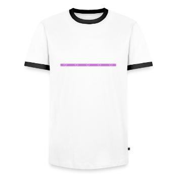 tools chainsaw grab carpenter girl tshirts - Men's Ringer Shirt - white/black - Front - AI Model Female 172 light (172cm) & AI Model Male 178 dark (178cm)
