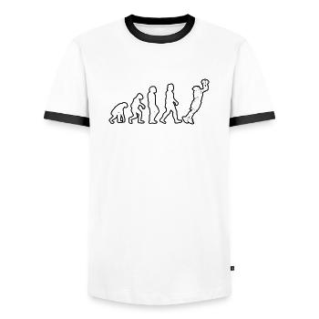 Basketball Lovers Basketball Basketball Club - Men's Ringer Shirt - white/black - Front - AI Model Female 172 light (172cm) & AI Model Male 178 dark (178cm)