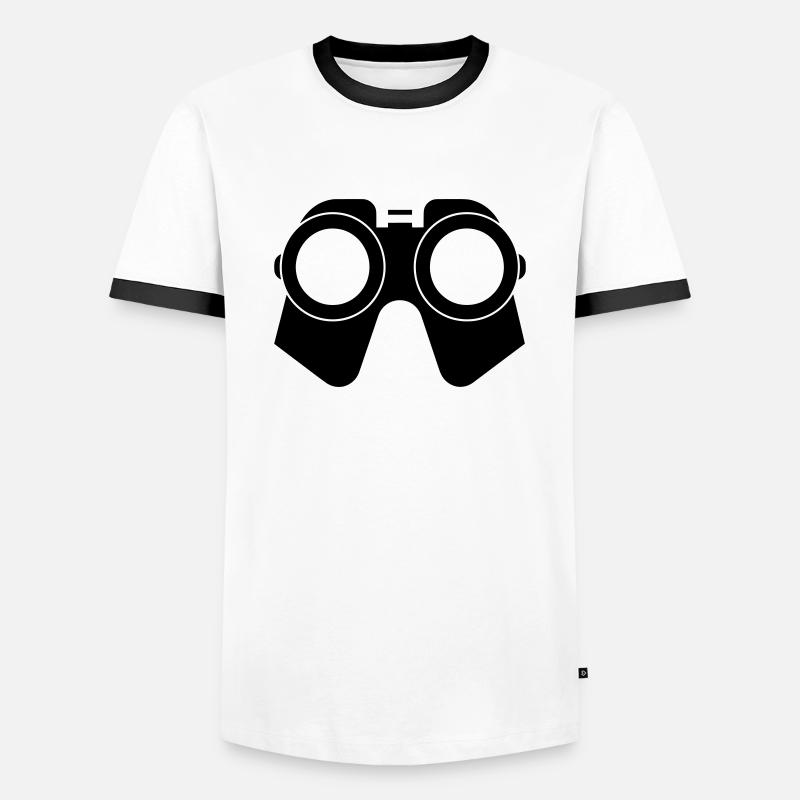 binoculars - Men's Ringer Shirt - white/black