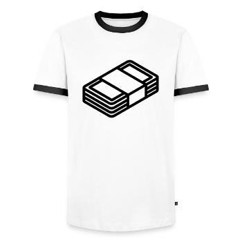 Argent - T-shirt contrasté Homme - blanc/noir - Devant - AI Model Female 172 light (172cm) & AI Model Male 178 dark (178cm)
