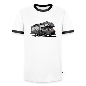 Camper - Men's Ringer Shirt - white/black - Front - AI Model Female 172 light (172cm) & AI Model Male 178 dark (178cm)