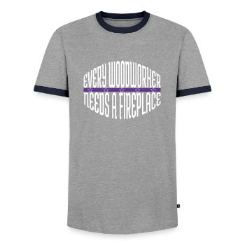 forest work carpenter baby and toddler shirts tree - Men's Ringer Shirt - grey/navy  - Front - AI Model Female 172 light (172cm) & AI Model Male 178 light (178cm)