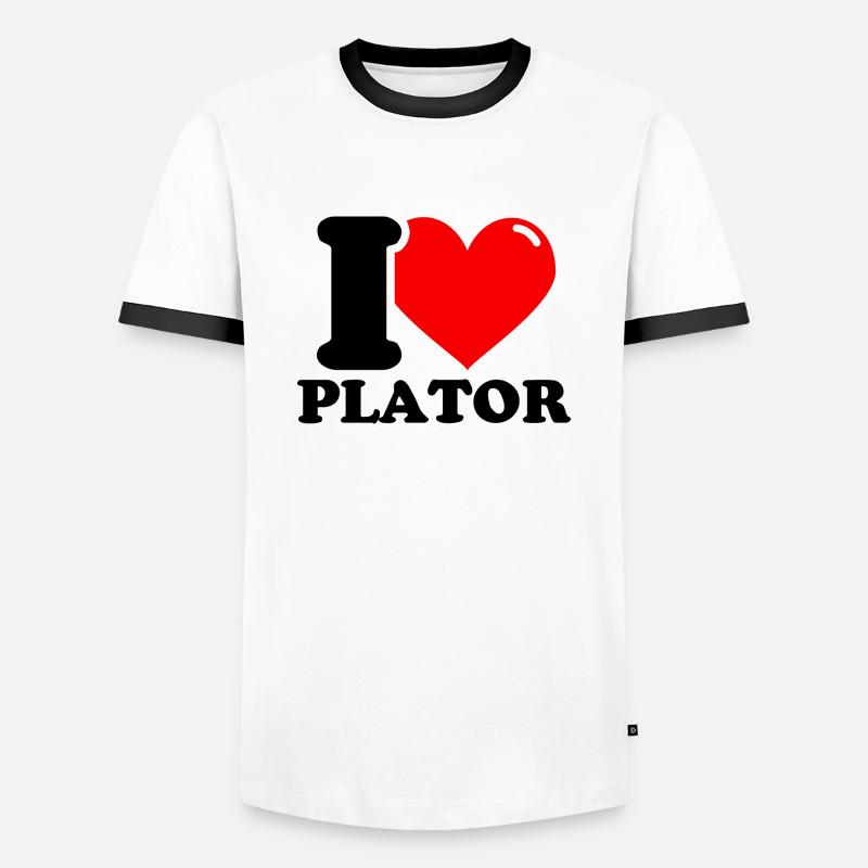J’aime plator Prénom - T-shirt contrasté Homme - blanc/noir