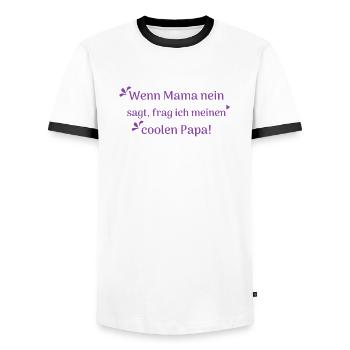 lustige sprüche cooler papa - Männer Kontrast-T-Shirt - Weiß/Schwarz - Vorne - AI Model Female 172 light (172cm) & AI Model Male 178 dark (178cm)