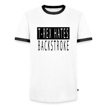 Eau née en 2004 sport brachiosaure motard - T-shirt contrasté Homme - blanc/noir - Devant - AI Model Female 172 light (172cm) & AI Model Male 178 dark (178cm)
