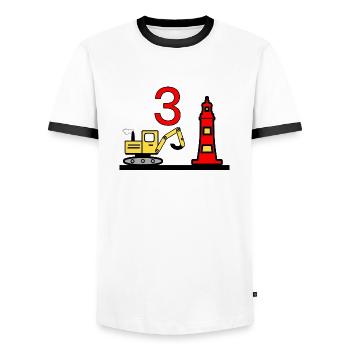 Excavatrice - T-shirt contrasté Homme - blanc/noir - Devant - AI Model Female 172 light (172cm) & AI Model Male 178 dark (178cm)