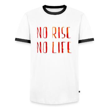 no risc no life - Männer Kontrast-T-Shirt - Weiß/Schwarz - Vorne - AI Model Female 172 light (172cm) & AI Model Male 178 dark (178cm)