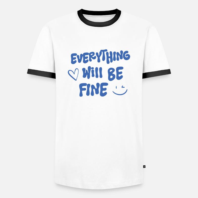 Alles wird gut - Spruch - Männer Kontrast-T-Shirt - Weiß/Schwarz