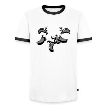 Tentacule Octopus Monster Chemise déchirée Alien - T-shirt contrasté Homme - blanc/noir - Devant - AI Model Female 172 light (172cm) & AI Model Male 178 dark (178cm)