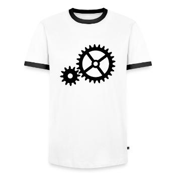 gears - Männer Kontrast-T-Shirt - Weiß/Schwarz - Vorne - AI Model Female 172 light (172cm) & AI Model Male 178 dark (178cm)