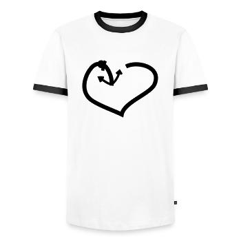 Herz & Anker - Männer Kontrast-T-Shirt - Weiß/Schwarz - Vorne - AI Model Female 172 light (172cm) & AI Model Male 178 dark (178cm)