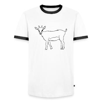 Ziege - Männer Kontrast-T-Shirt - Weiß/Schwarz - Vorne - AI Model Female 172 light (172cm) & AI Model Male 178 dark (178cm)