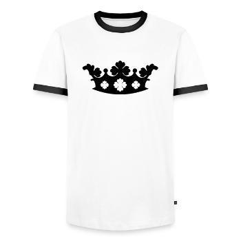 Crown de - Männer Kontrast-T-Shirt - Weiß/Schwarz - Vorne - AI Model Female 172 light (172cm) & AI Model Male 178 dark (178cm)