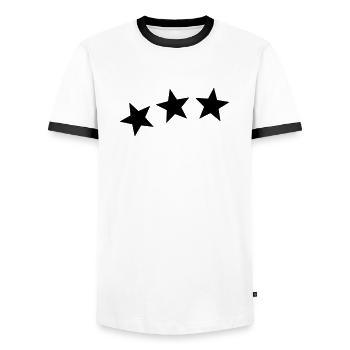 Sterne - Männer Kontrast-T-Shirt - Weiß/Schwarz - Vorne - AI Model Female 172 light (172cm) & AI Model Male 178 dark (178cm)