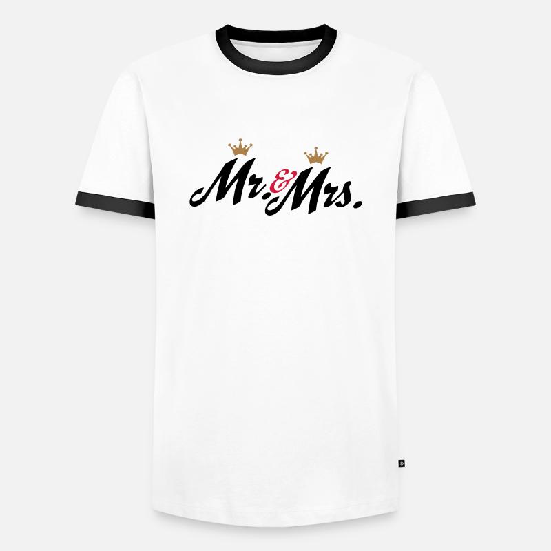 wedding - Men's Ringer Shirt - white/black
