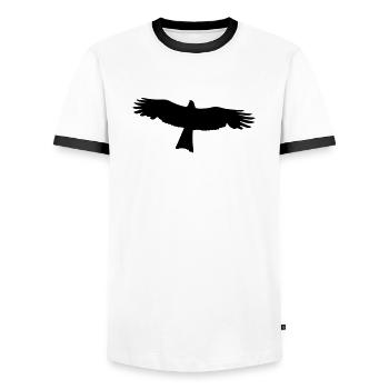 Faucon - Rapace - T-shirt contrasté Homme - blanc/noir - Devant - AI Model Female 172 light (172cm) & AI Model Male 178 dark (178cm)